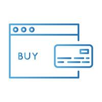 template with credit card payment online gradient style vector