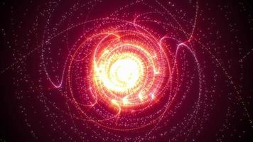 Shining gold pink particles rotating swirling loop animation video