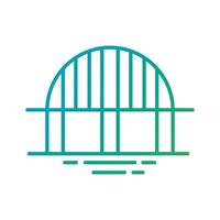 icono de estilo degradado de la ciudad del puente vector