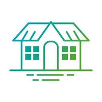 house front facade gradient style icon vector