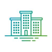 buildings constructions facades city gradient style icons vector
