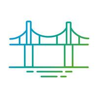 icono de estilo degradado de la ciudad del puente vector