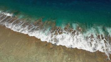 Aerial view of beach in Bora Bora, French Polynesia. video