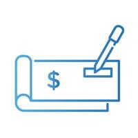 banknote paper with pen payment online gradient style vector