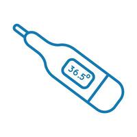 thermometer temperature measure with covid19 line style vector