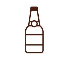 beer bottle drink international day line style vector