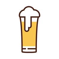 vaso de cerveza, bebida, día internacional, línea y estilo de relleno. vector
