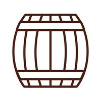 beer barrel drink international day line style vector