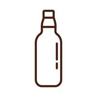 beer bottle drink international day line style vector