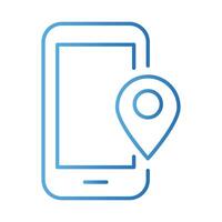 smartphone with pin location payments online gradient style vector