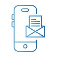 smartphone with envelope payments online gradient style vector