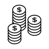 coins money dollars line style icon vector