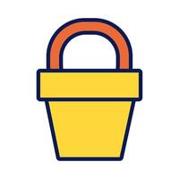 sand bucket line and fill icon vector