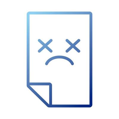 paper document with face sad gradient style icon