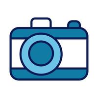 línea de cámara fotográfica e icono de relleno vector