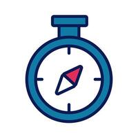 chronometer timer line and fill style icon vector