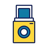 snapshot camera line and fill style icon vector