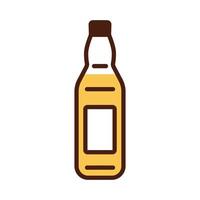 beer bottle drink international day line and fill style vector