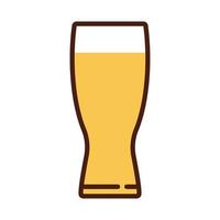 vaso de cerveza, bebida, día internacional, línea y estilo de relleno. vector