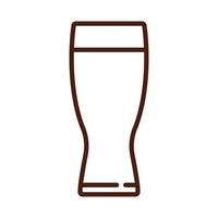 beer glass drink international day line style vector