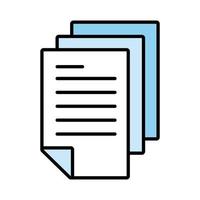 papers documents with text line and fill style icon vector