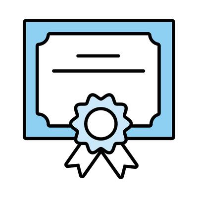 diploma graduation certificate line and fill style icon