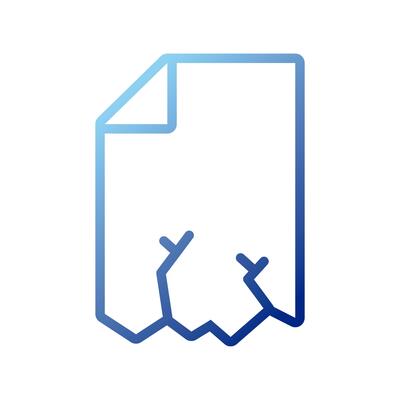 torn sheet paper document gradient style icon