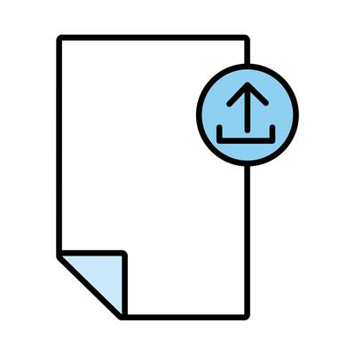 paper document with arrow upload line and fill style icon