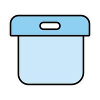 office carton box line and fill style icon vector
