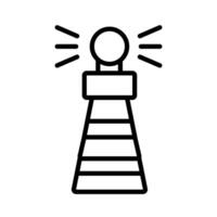 lighthouse sea signal line style vector