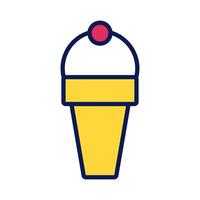 delicious ice cream line and fill style icon vector