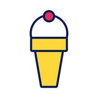 delicious ice cream line and fill style icon vector