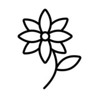 cute flower line style icon vector