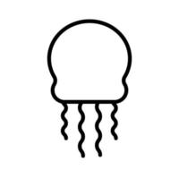 icono de estilo de línea de animales marinos medusas vector