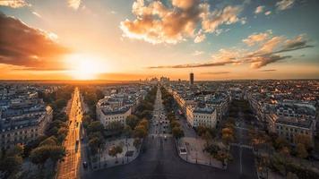 Paris panorama at sunset photo