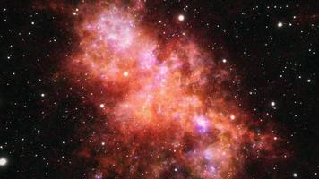 exploração espacial em loop, nebulosa misteriosa rosa brilhante laranja video