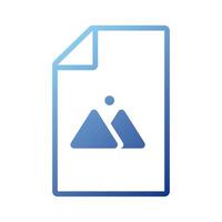 paper document with mountains stamp gradient style icon vector