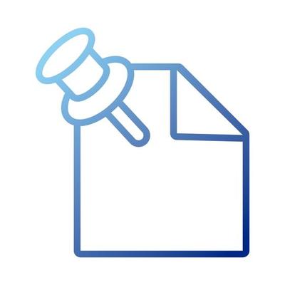 paper document with attach pin gradient style icon