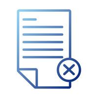 paper document with bad symbol gradient style icon vector