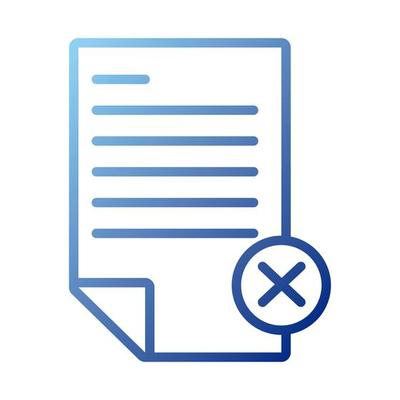 paper document with bad symbol gradient style icon