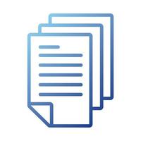 papers documents with text gradient style icon vector