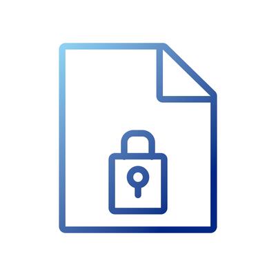 paper document with padlock gradient style icon