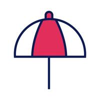 umbrella beach line and fill icon vector