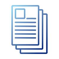 documentos documentos con icono de estilo degradado de currículum vector