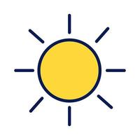 icono de relleno y línea de sol de verano vector