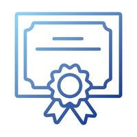 diploma graduation certificate gradient style icon vector