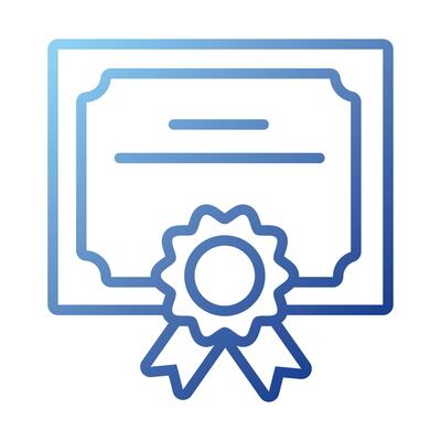 diploma graduation certificate gradient style icon