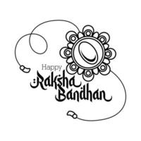 happy raksha bandhan flower wristband accessory line style vector