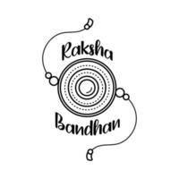 pulsera feliz raksha bandhan con estilo de línea de bola vector