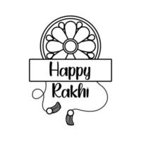 happy raksha bandhan flower wristband accessory line style vector